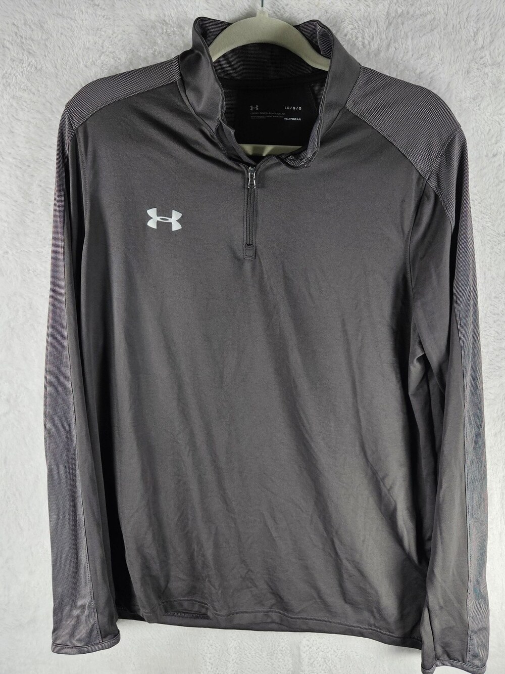 Under Armour HeatGear Loose 1/4 Zip Pullover Long Sleeve Gray Men's Size Large
